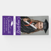 Paarse Congrats Afstudeerder Foto Verticaal Afstud Spandoek (Horizontaal)