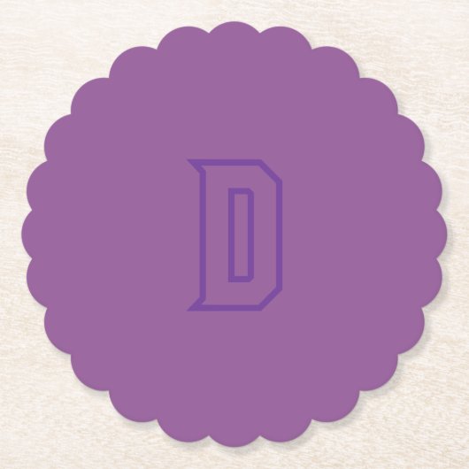 Paarse contour D monogram Onderzetter (Voorkant)