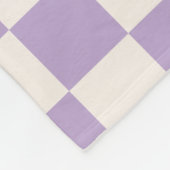 Paarse controle, Checkerboard Patroon, Gecontrolee Fleece Deken (Hoek)
