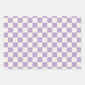 Paarse controle, Checkerboard Patroon, Gecontrolee Inpakpapier Vel (Voorkant 2)