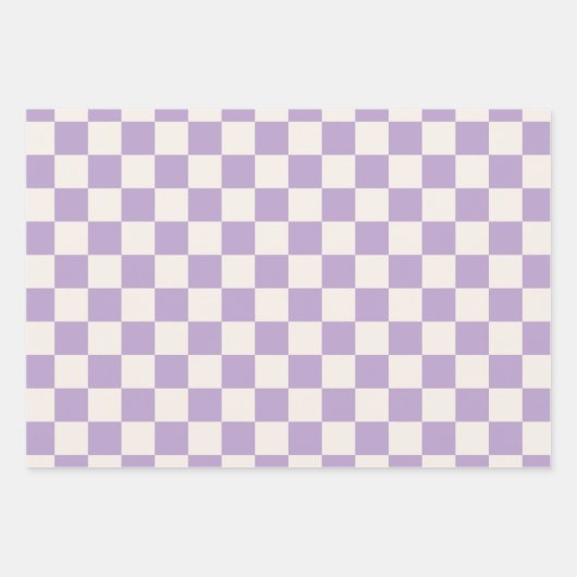 Paarse controle, Checkerboard Patroon, Gecontrolee Inpakpapier Vel (Voorkant)