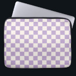 Paarse controle, Checkerboard Patroon, Gecontrolee Laptop Sleeve<br><div class="desc">Gecontroleerd patroon - paars en crèmekleurig wit dambord.</div>