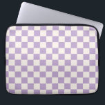 Paarse controle, Checkerboard Patroon, Gecontrolee Laptop Sleeve<br><div class="desc">Gecontroleerd patroon - paars en crèmekleurig wit dambord.</div>