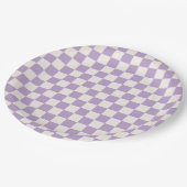 Paarse controle, Checkerboard Patroon, Gecontrolee Papieren Bordje (Gekanteld)