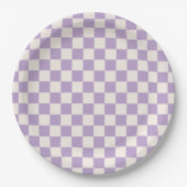 Paarse controle, Checkerboard Patroon, Gecontrolee Papieren Bordje (Voorkant)