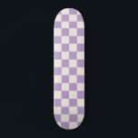 Paarse controle, Checkerboard Patroon, Gecontrolee Persoonlijk Skateboard<br><div class="desc">Gecontroleerd patroon - paars en crèmekleurig wit dambord.</div>