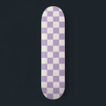 Paarse controle, Checkerboard Patroon, Gecontrolee Persoonlijk Skateboard<br><div class="desc">Gecontroleerd patroon - paars en crèmekleurig wit dambord.</div>