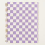 Paarse controle, Checkerboard Patroon, Gecontrolee Planner<br><div class="desc">Gecontroleerd patroon - paars en crèmekleurig wit dambord.</div>