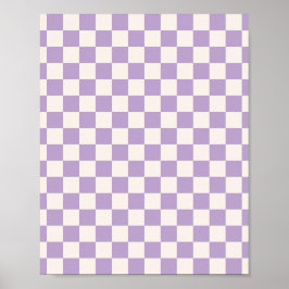 Paarse controle, Checkerboard Patroon, Gecontrolee Poster