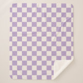 Paarse controle, Checkerboard Patroon, Gecontrolee Sherpa Deken (Voorkant)