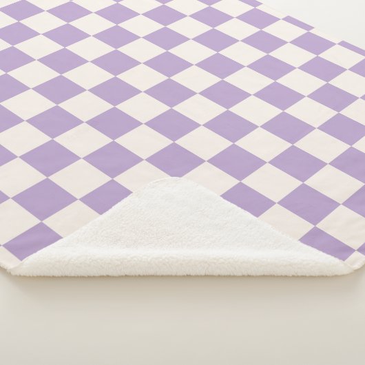 Paarse controle, Checkerboard Patroon, Gecontrolee Sherpa Deken (3/4)