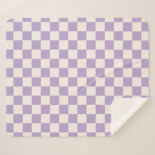 Paarse controle, Checkerboard Patroon, Gecontrolee Sherpa Deken (Voorkant (horizontaal))