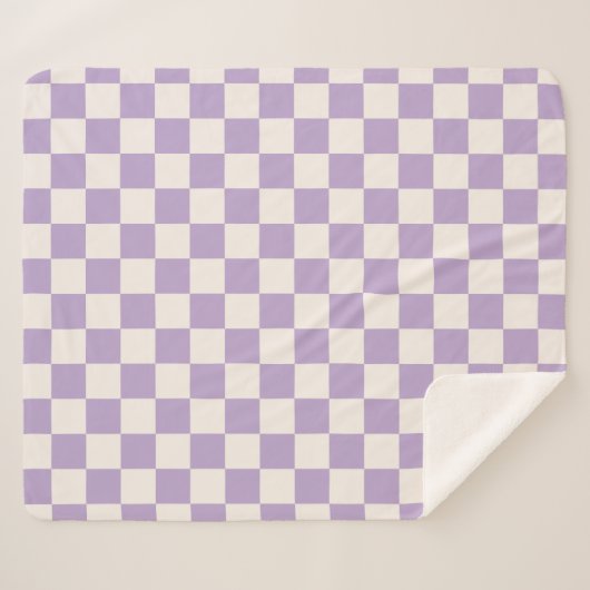 Paarse controle, Checkerboard Patroon, Gecontrolee Sherpa Deken (Voorkant (horizontaal))
