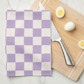Paarse controle, Checkerboard Patroon, Gecontrolee Theedoek (Quarter Fold)