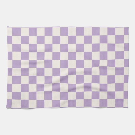 Paarse controle, Checkerboard Patroon, Gecontrolee Theedoek (Horizontaal)