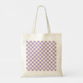 Paarse controle, Checkerboard Patroon, Gecontrolee Tote Bag (Achterkant)