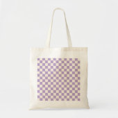 Paarse controle, Checkerboard Patroon, Gecontrolee Tote Bag (Voorkant)
