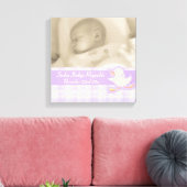 Paarse controle van de geboortefoto en schouderdoe canvas afdruk (Insitu (Woonkamer))