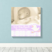 Paarse controle van de geboortefoto en schouderdoe canvas afdruk (Insitu (Houten vloer))