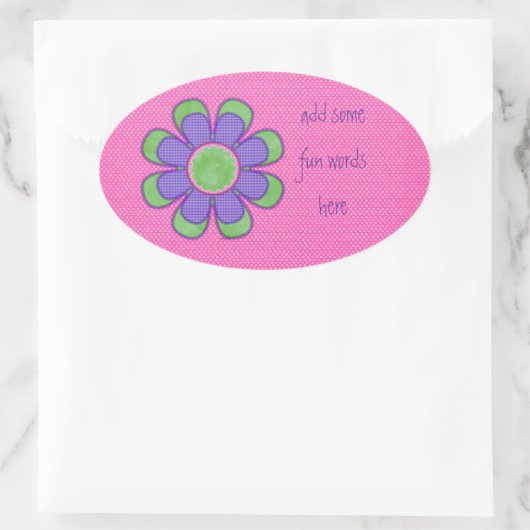 Paarse controleventilator ovale sticker (Tas)