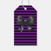 Paarse Coquette boog Halloween Cadeaulabel (Achterkant)