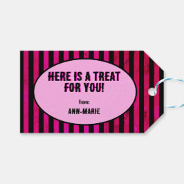 Paarse Coquette boog Halloween Cadeaulabel