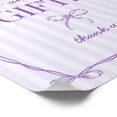 Paarse Coquette Boog Lavendel Kaarten en Geschenke Poster (Hoek)