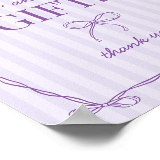 Paarse Coquette Boog Lavendel Kaarten en Geschenke Poster (Hoek)