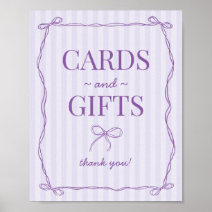 Paarse Coquette Boog Lavendel Kaarten en Geschenke Poster