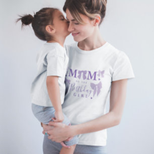 Paarse Coquette Boog Mama van het Verjaardagsmeisj T-shirt