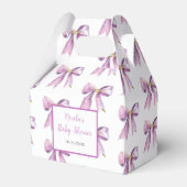 Paarse Coquette Bow Baby shower Bedankdoosjes (Voorkant Zijde)