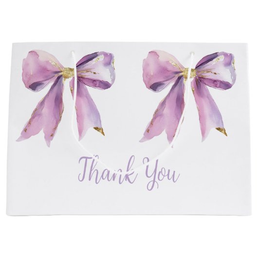 Paarse Coquette Bow Baby shower Groot Cadeauzakje (Voorkant)
