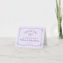 Paarse Coquette Bow Pastel Lavende bedankkaart
