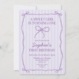 Paarse Coquette Bow Pastel Lavendel Verjaardagsfee Kaart
