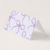 Paarse Coquette Bow Pastel Place Card Tafeldecor Kaart (Achterkant)