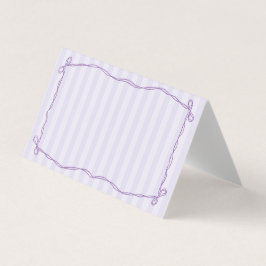 Paarse Coquette Bow Pastel Place Card Tafeldecor Kaart