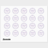 Paarse Coquette Bow Pastel Verjaardag Nodig Seal u Ronde Sticker (Vel)