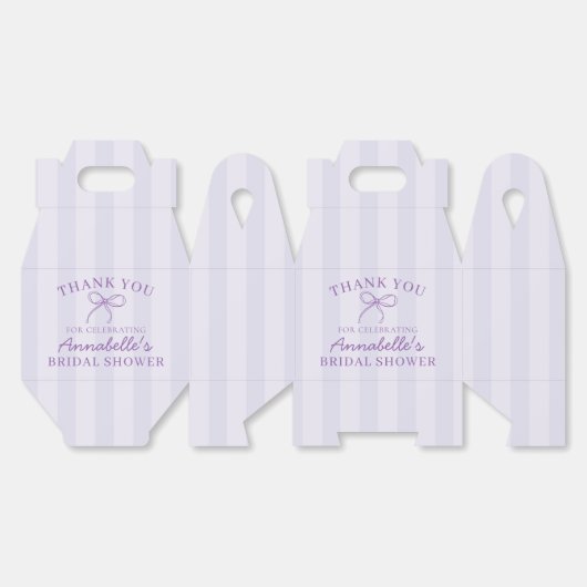 Paarse Coquette Bow Pastel Vrijgezellenfeest Desse Bedankdoosjes (Ongevouwen)