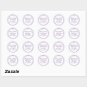 Paarse Coquette Bow Pastel Vrijgezellenfeest Seal Ronde Sticker (Vel)