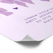 Paarse Coquette Bow Verjaardagsfeest Custom Sign Poster (Hoek)