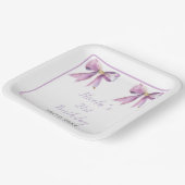 Paarse Coquette Bow Verjaardagsfeest Papieren Bordje (Gebogen)