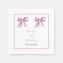 Paarse Coquette Bow Verjaardagsfeest
