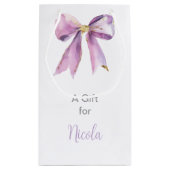 Paarse Coquette Bow Vrijgezellenfeest Klein Cadeauzakje (Achterkant)