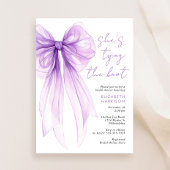 Paarse Coquette Bow Waterverf Vrijgezellenfeest Kaart