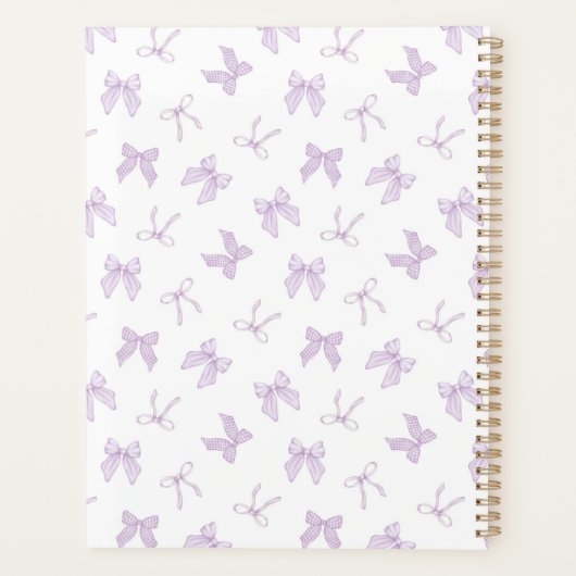 Paarse Coquette Bows Planner (Achterkant)