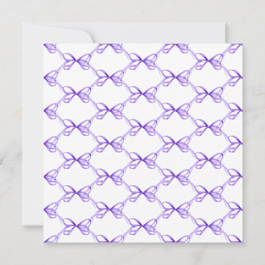 Paarse Coquette Ribbon verjaardagsfeestje Kaart (Achterkant)