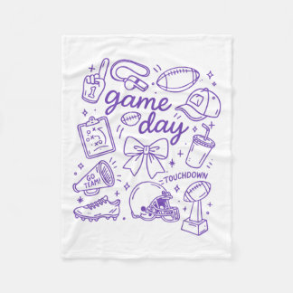 Paarse Coquette Strik Bal Katerige Speldag Doodle Fleece Deken