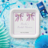 Paarse Coquette Strik Bruidsfeest Papieren Bordje (Feest)