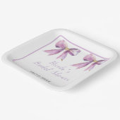 Paarse Coquette Strik Bruidsfeest Papieren Bordje (Gebogen)