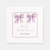 Paarse Coquette Strik Bruidsuitnodiging Servet (Voorkant)